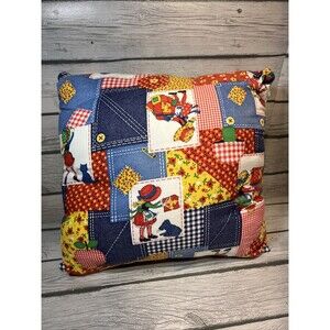 Vintage Holly Hobbie Hand Sewn Throw Pillow, 15"x15" 70’s Style